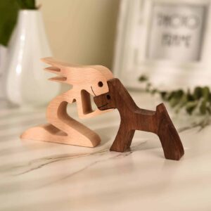A Woman with Dark Pointy Ears Dog Wood Sculpture_14