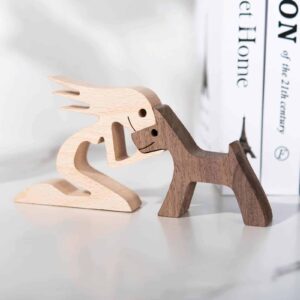 A Woman with Dark Pointy Ears Dog Wood Sculpture_7
