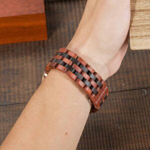 Amaranth wood and stainless steel Handmade men's wooden watches - Gawaine S18-5_1500_13