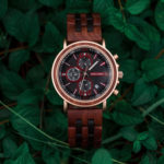 Amaranth wood and stainless steel Handmade men's wooden watches - Gawaine S18-5