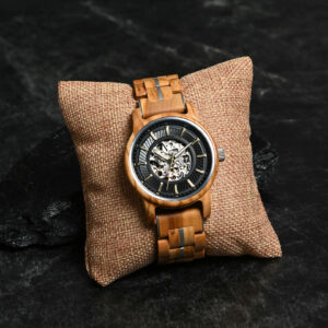 Automatic Mechanical Wooden Watch Handmade Olivewood Black Limited Edition Collection – Pilot (10)