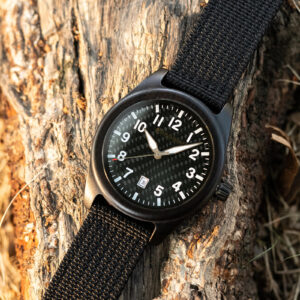 BOBOBIRD All Black Wood Case Nylon Band Watch_24