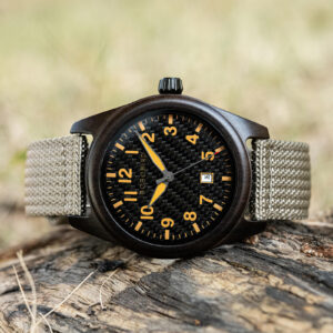 BOBOBIRD Ebony Wood Case Black Nylon Watch_7
