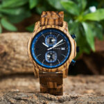 BOBOBIRD Wooden Chronograph Watch for Men Tachymeter Date Display 24