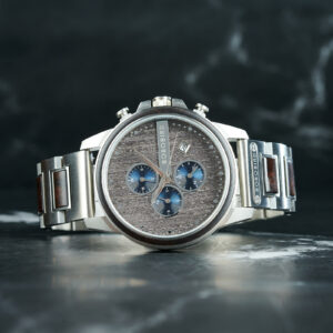 Classic Calendar Chronograph Wood Watch Ebony Dial Stainless Steel 45MM - Limited Edition (2)