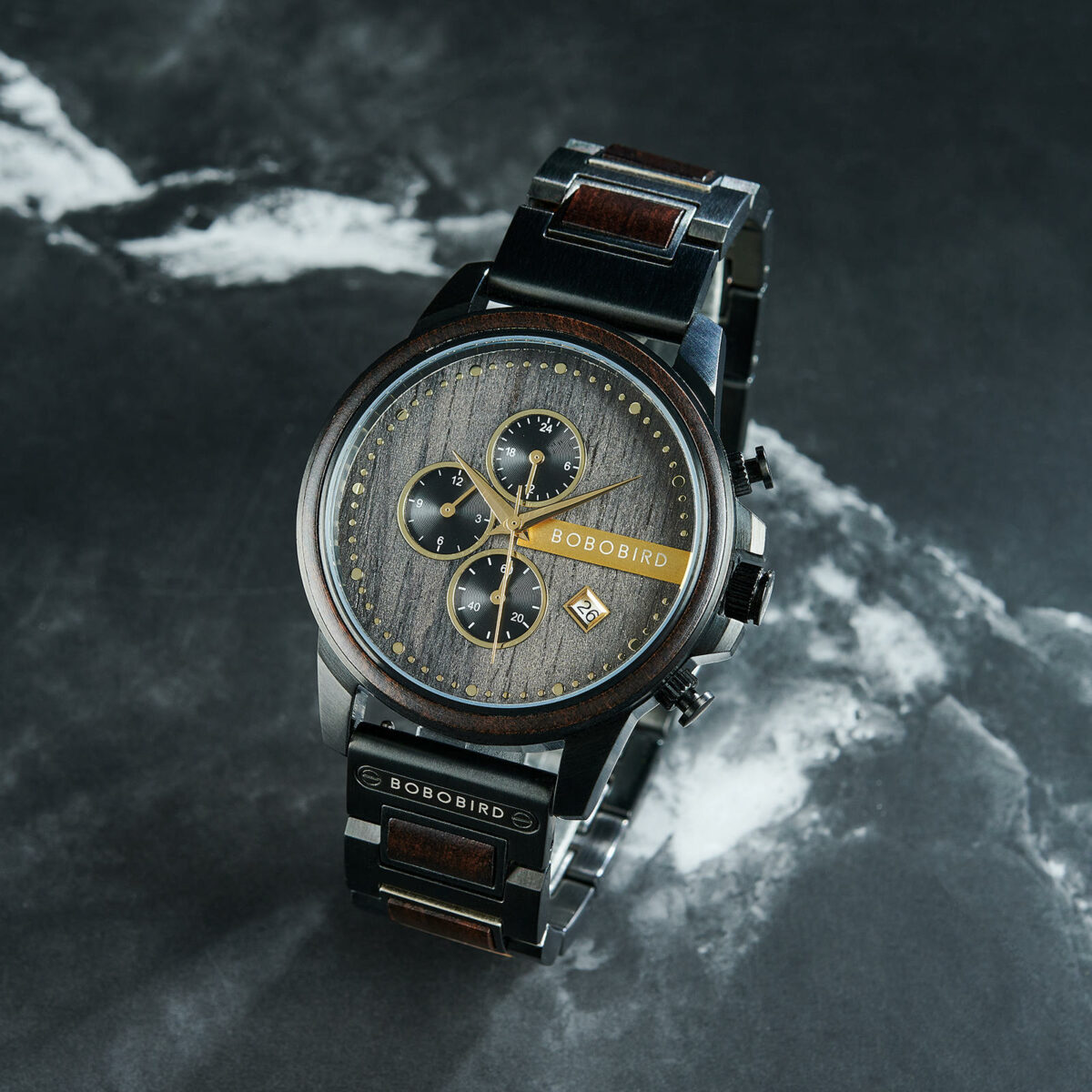 Classic Chronograph Ebony Wood Gold 45MM – Limited Edition (4)