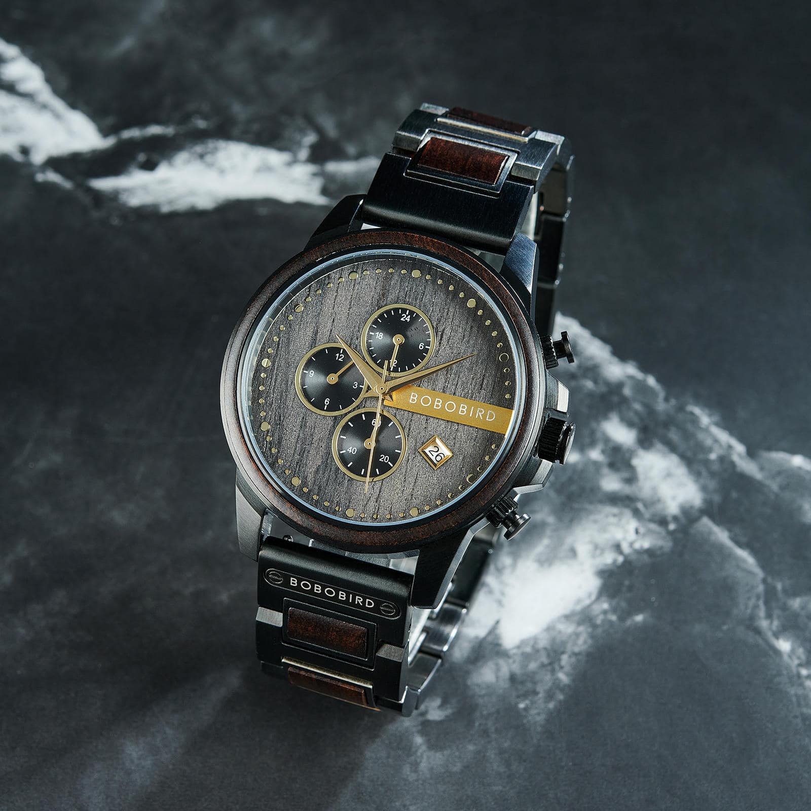 Classic Chronograph Ebony Wood Gold 45MM – Limited Edition 4