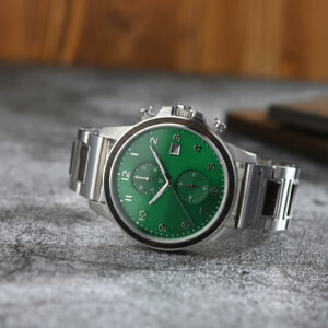 Classic Chronograph Wooden Watch Ebony Green Limited Edition_1-13