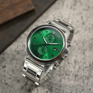 Classic Chronograph Wooden Watch Ebony Green Limited Edition_1-4