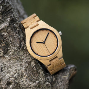 Classic Handmade Natural Bamboo Wood Watches With Deer Head Engrave Dial With Bamboo Strap D28-12