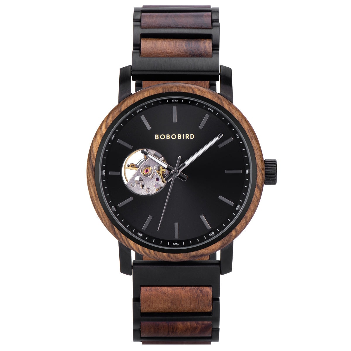 Classics Automatic Wooden Watch Collection Tigerwood Black - Boshū