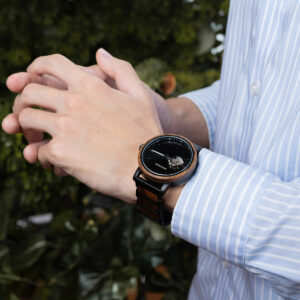 Classics Automatic Wooden Watch Collection Tigerwood Black - Boshū_24