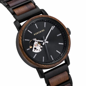 Classics Automatic Wooden Watch Collection Tigerwood Black - Boshū_5