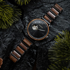 Classics Automatic Wooden Watch Collection Tigerwood Black - Boshū_6