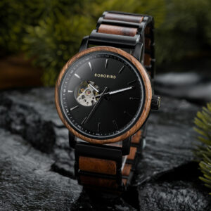 Classics Automatic Wooden Watch Collection Tigerwood Black - Boshū_9