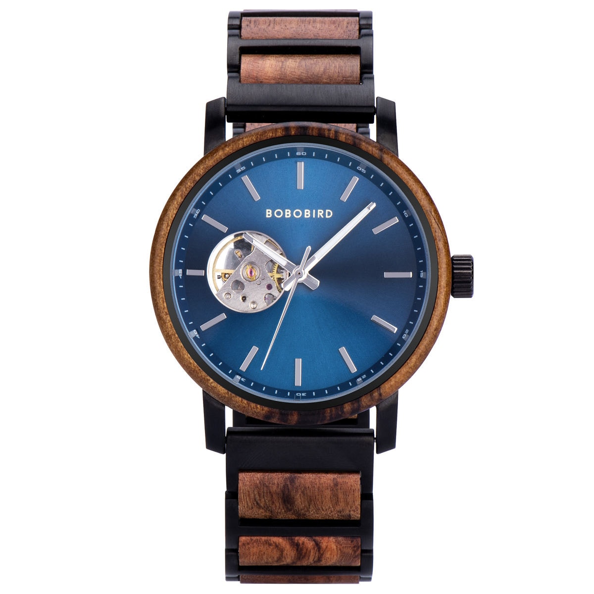 Classics Automatic Wooden Watch Collection Tigerwood Blue - Boshū