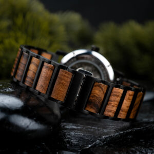 Classics Automatic Wooden Watch Collection Tigerwood Blue - Boshū_15