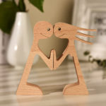 Couple Man and Woman Stand Wood Sculpture, Couple Wooden Carving Gifts Home Decor