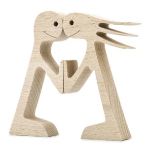 Couple Man and Woman Stand Wood Sculpture, Couple Wooden Carving Gifts Home Decor_5