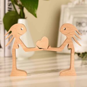 Couple Woman and Woman Wood Sculpture, Couple Wooden Carving Gifts, LGBT Lesbian Valentine Wooden Gifts, Bessgear Unique Custom Valentine Gifts_1