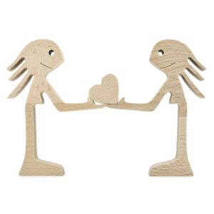 Couple Woman and Woman Wood Sculpture, Couple Wooden Carving Gifts, LGBT Lesbian Valentine Wooden Gifts, Bessgear Unique Custom Valentine Gifts_4