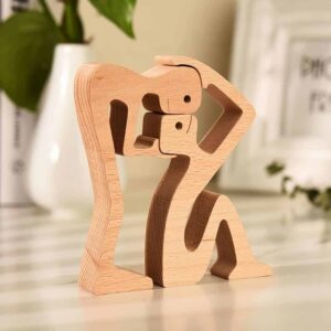 Couple Wood Sculpture, Couple Wooden Carving Gifts, Valentine Wooden Gifts, Bessgear Unique Custom Valentine Gifts 2