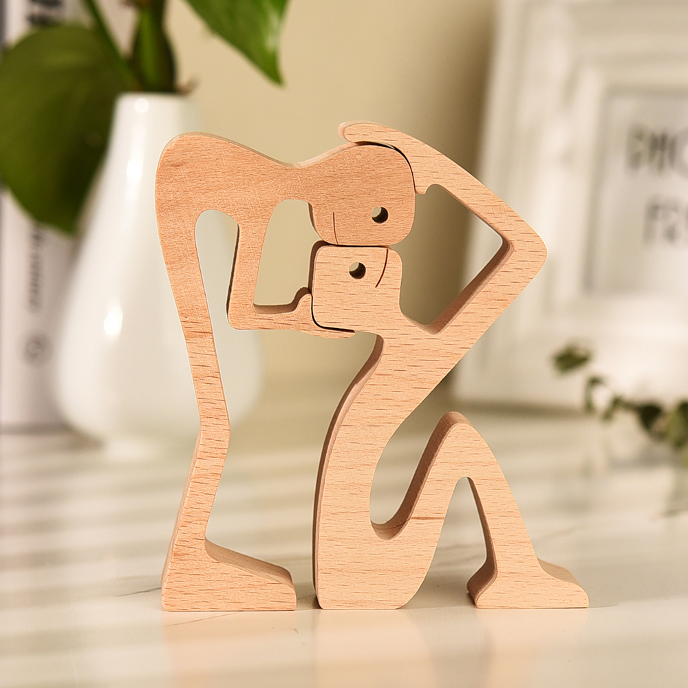Couple Wood Sculpture, Couple Wooden Carving Gifts, Valentine Wooden Gifts, Bessgear Unique Custom Valentine Gifts