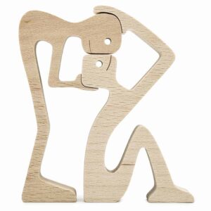 Couple Wood Sculpture, Couple Wooden Carving Gifts, Valentine Wooden Gifts, Bessgear Unique Custom Valentine Gifts4