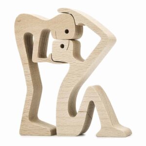 Couple Wood Sculpture, Couple Wooden Carving Gifts, Valentine Wooden Gifts, Bessgear Unique Custom Valentine Gifts5