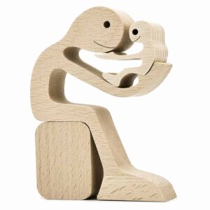 Dad with Children Wood Sculpture, Wooden Home Decor, Fathers Day gift for Him_5