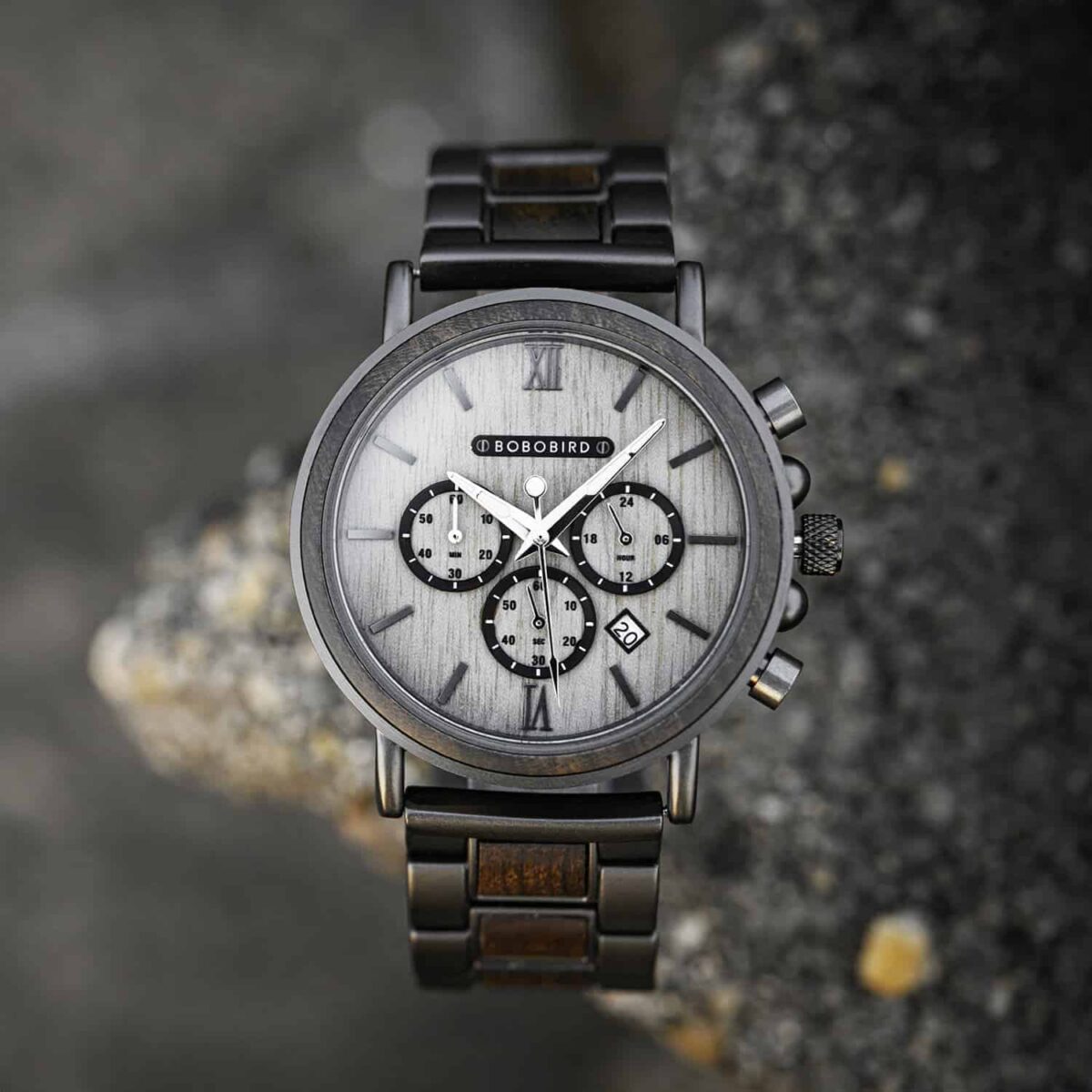 Engraved Wooden Watch For Men Top Brand Luxury Chronograph Military Quartz Watches GT050-2A