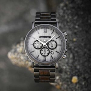 Engraved Wooden Watch For Men Top Brand Luxury Chronograph Military Quartz Watches GT050-2A