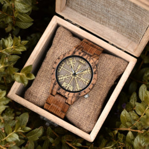 Engraved Wooden Watches The Viking Compass The Runic Compass - Vegvisir T16-3-2