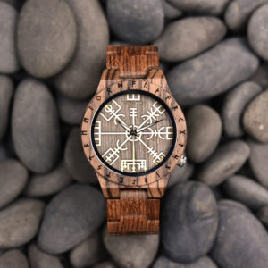 Engraved Wooden Watches The Viking Compass The Runic Compass - Vegvisir T16-3-6