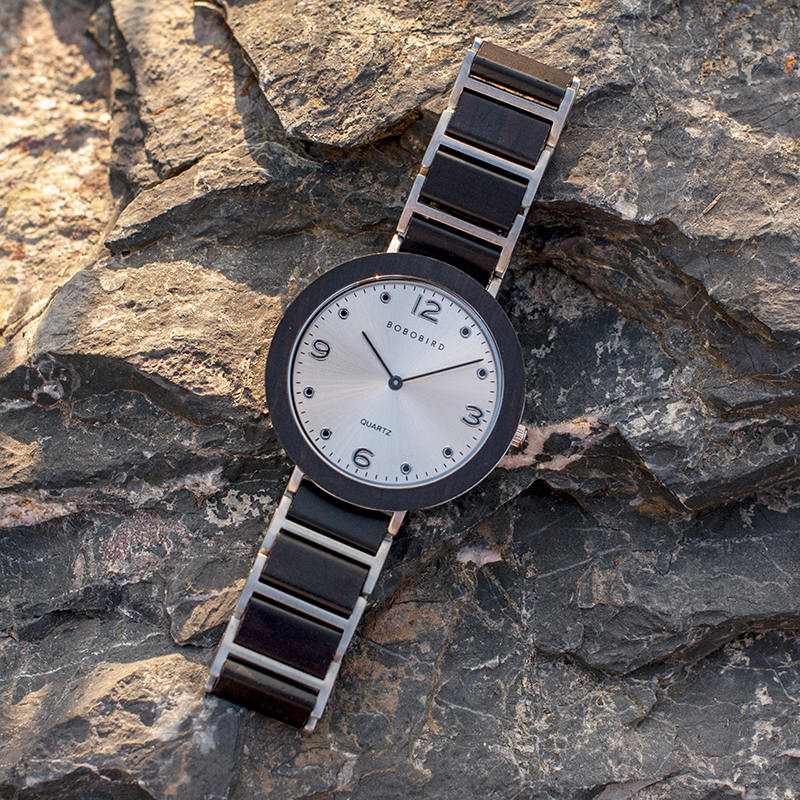 Fashion Ultra Thin Ebony Wooden Watches S16-1