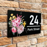 Floral Address Plaque