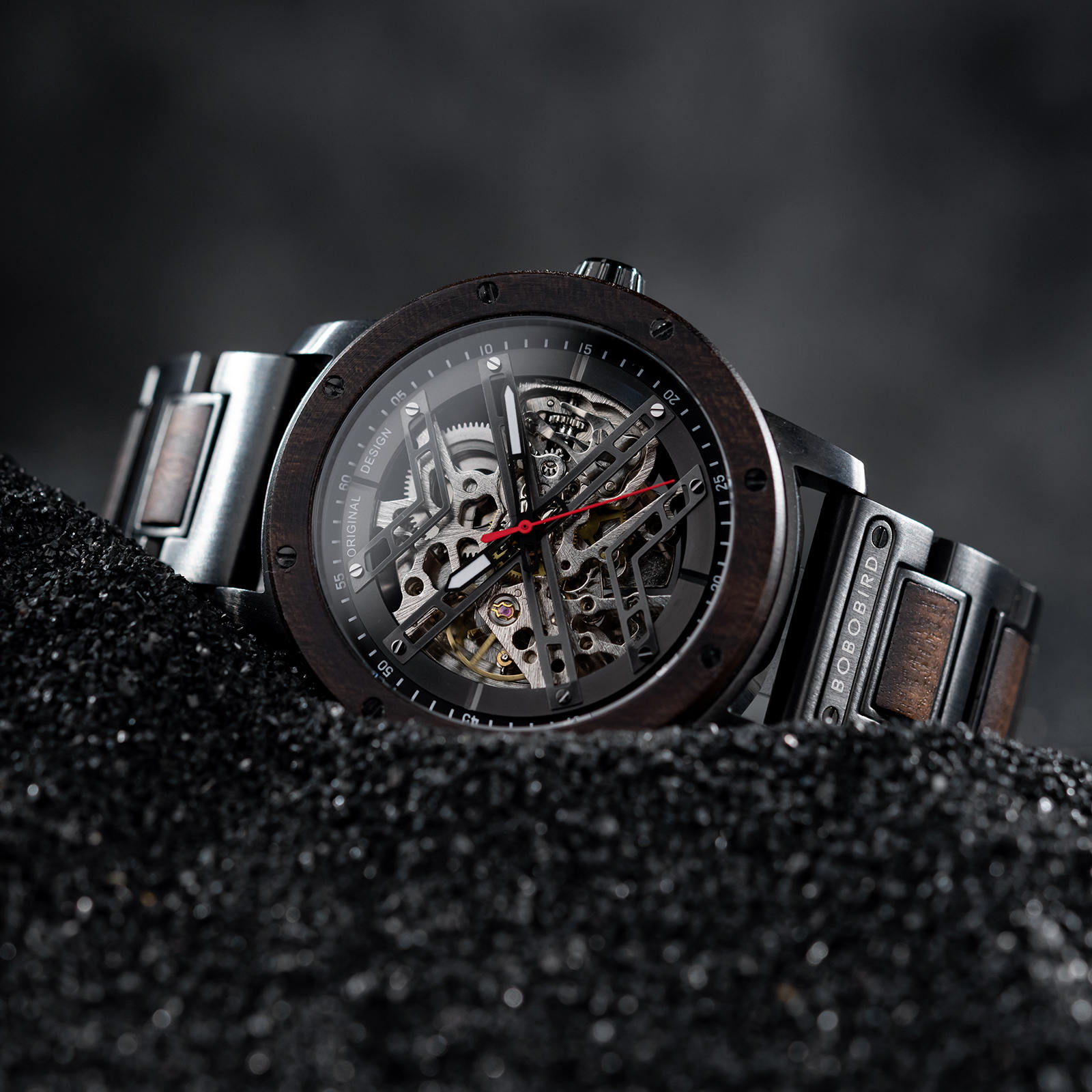 Skeleton Watches Automatic Mechanical Louro Preto Black