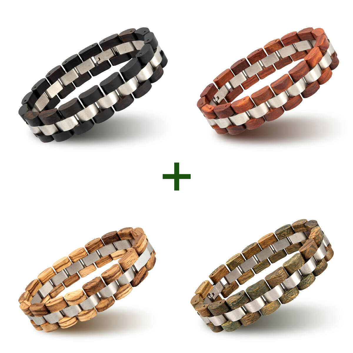 Handmade Natural Wooden Bracelets Minuet Bundle