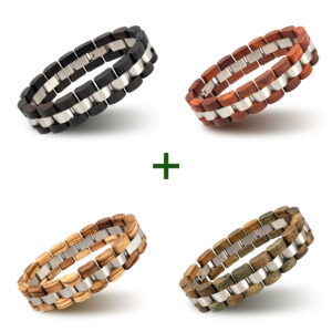 Handmade Natural Wooden Bracelets Minuet Bundle