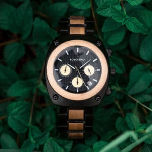 Engraved Wooden Watch For Men Handmade Maple Multifunctional Chronograph Personalized Wood Watch - Commander T08-3