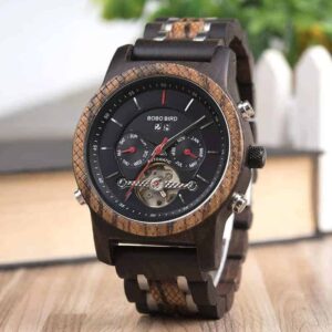 Luxury Mechanical Multifunctional Business Wood Watch Q27-5