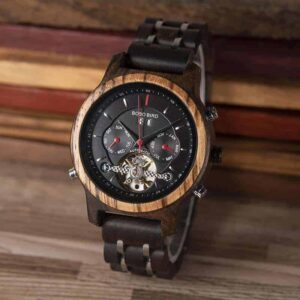Luxury Mechanical Multifunctional Business Wood Watch Q27-5-5