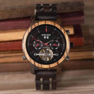 Luxury Mechanical Multifunctional Business Wood Watch Q27-5-6