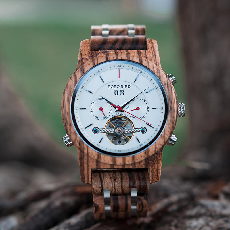 Luxury Mechanical Multifunctional Business Wooden Watches Q27-2