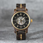 Men’s Automatic Mechanical Wooden Watch Handmade Ebony Black Limited Edition Collection – Pilot