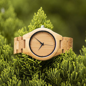 Men's Bamboo Wooden Watch Handmade Natural Bamboo Wooden Strap Japanese Movement Unique and Lightweight D19-1-1