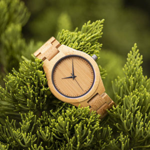 Men's Bamboo Wooden Watch Handmade Natural Bamboo Wooden Strap Japanese Movement Unique and Lightweight D19-1-2