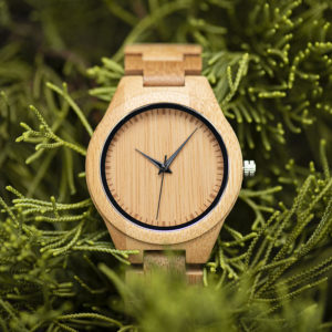 Men's Bamboo Wooden Watch Handmade Natural Bamboo Wooden Strap Japanese Movement Unique and Lightweight D19-1-3