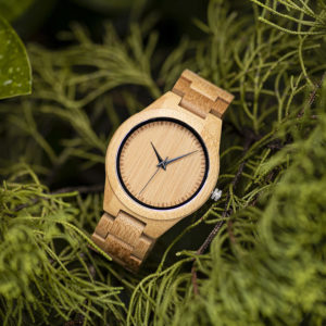 Men's Bamboo Wooden Watch Handmade Natural Bamboo Wooden Strap Japanese Movement Unique and Lightweight D19-1-4