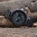 Men's Chronograph Wood Watch Black Sandalwood